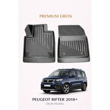 Black Gold Peugeot Rifter 2019+ Panelvan ( Ön Iki ) ile Uyumlu 3D Oto Paspas Premium