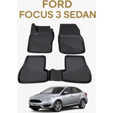 Black Gold Ford Focus 3 Sedan 2010-2015 Uyumlu 3D Oto Paspas Premium