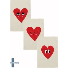 Marte Home Cupid - Renkli Baskılı 3'lü Set 40X60 Mutfak Havlusu, Kurulama Bezi