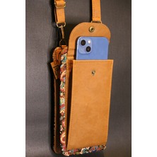 Pujiva Etnik Tarz Kilim Desenli, Çok Cebli, Fermuarlı, Askılı, Renkli, Kartlık, Telefonluk Cüzdan