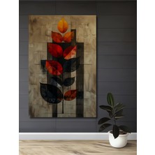 Teona Ahşap Yapayrak Soyut Sanat Yağlı Boya Görünümlü Ahşap Ev,antre,salon,ofis,mutfak,yatak Odası Tablo