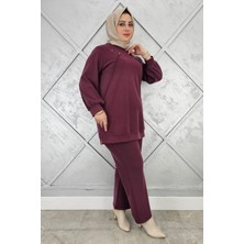 Pys Giyim Kadın Düğme Detaylı Nervür Dikim Tesettür Takım