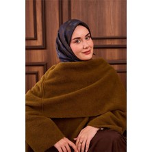 Silk Home Twill Ipek Eşarp Lacivert Mavi Yeşil Tonlu Desenli Tok Duruşlu 90X90