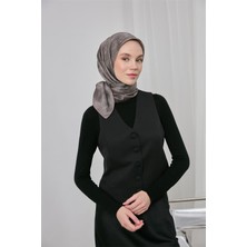 Silk Home Shiny Dokulu Eşarp Pudra Vizon Etnik Geçişli Parlak Su Tutmaz 90X90