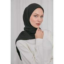 Silk Home Jazz Kumaş Eşarp Siyah Düz Renk Kaymaz Tok Duruşlu 90X90