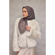 Silk Home Pamuk Polyester Soft Eşarp Geometrik Desen Yağ Yeşili 90*90