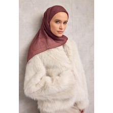 Silk Home Pamuk Polyester Soft Eşarp Geometrik Desen Vişne Çürüğü 90*90