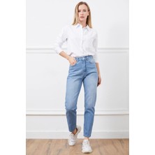 Yüksek Bel Mom Jean Pantolon