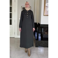 Rabia Şamlı Beste Triko Elbise Haki