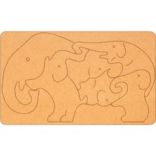 Eding Ahşap Fil Puzzle Boyanabilir Hayvanlar  - Mdf Okul Öncesi Fen Bilgisi  Puzzle Stem Seti