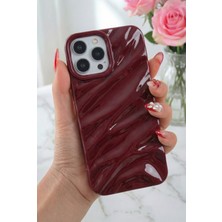Apple iPhone 13 Pro Max Kılıf Parlak Kabartmalı Dalga Tasarımlı Desenli Darbe Emici Silikon Kapak