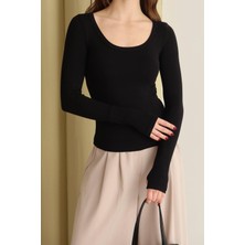 Betnur Kadın Parmak Geçmeli U Yaka Bady