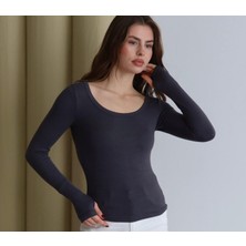 Betnur Kadın Parmak Geçmeli U Yaka Bady