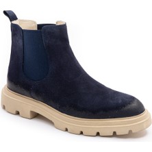 930 Erkek Kalın Tabanlı Tümyüz Lastikli Bot Laci Nubuk Deri Bej Taban