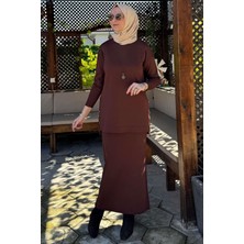 Rabia Şamlı Sezen Triko Takım Kahve