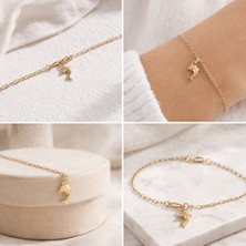 Gold Marley 14 Ayar Altın Yunus Figürlü Zarif Bileklik