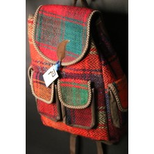 Pujiva Etnik Tarz Kilim Desenli, Dört Cebli, Renkli Sırt Çanta En;35-Boy:40 cm