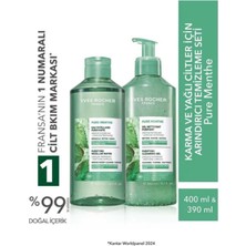 Yves Rocher Karma Yağlı Ciltler Için Arındırıcı Temizleme Seti Micellar Su Yüz Yıkama Jeli Pure Menthe