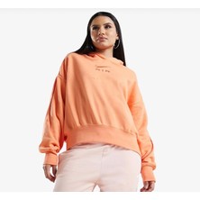 Nike Sportswear Air Fleece Hoodie Bol Kalıp Turuncu Kadın Sweatshirt DQ6915-871