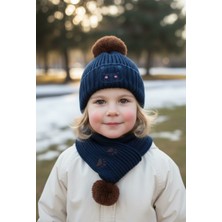 Atkı Bere Takım 4-8 Yaş Erkek Çocuk Mavi