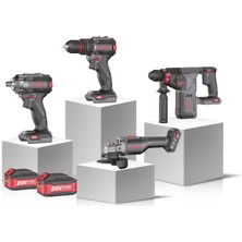 Grogh Kömürsüz Motorlu Çift Akülü 4'lü Set GRX9202S - Akülü Darbeli Matkap + Akülü Darbeli Somun Sıkma + Akülü Avuç Taşlama + Akülü Kırıcı Delici