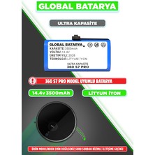 Global Batarya 360 S7 Pro Uyumlu Akıllı Robot Süpürge Bataryası 14.4V 3500MAH Pil (Ultra Kapasite)