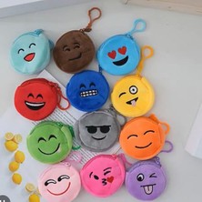 Ekinoksen 1 Adet Peluş Karışık Renkli Emojili Bozuk Para Cüzdanı
