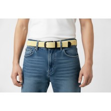 Babbelt Elastik Örgü  Kemer Soğuk Sarı