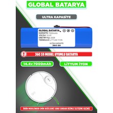 Global Batarya 360 S9 Uyumlu Akıllı Robot Süpürge Bataryası 14.4V 7000MAH Li-Ion Pil (Ultra Kapasite)