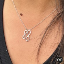 Gümüş Çift Sonsuzluk Kolye 925ct