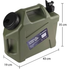 Madfox Galon Air PE Musluklu Su Bidonu 19 Litre Haki Renkli Dayanıklı Polietilen Malzeme