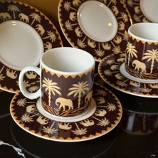 Kütahya Home 12 Parça Desenli Porselen Kahve Fincan Takımı Tulu | 6 Kişilik