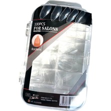 BİYUTREND 100 Adet Küt Takma Tırnak- Kemik Naturel- Nailart