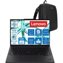 Lenovo Thinkpad T14 Gen 6 Intel Core Ultra 7 255U 24GB Ddr5 512GB SSD Freedos Intel Aı Boost 14" Wuxga (1920X1200) IPS 500NITS 100% Srgb Taşınabilir Bilgisayar 21QC00CKTXF07 + Zetta Çanta