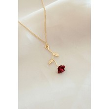 Shopwave Kırmızı Gül Figürlü Kolye - TJ-BKO6392