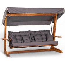 Aida Swings Luna 2600 Premium – 5 Kişilik Ayak Uzatma ve Yatak Olma Özellikli Bahçe/Balkon/Teras Salıncağı/Atrasit