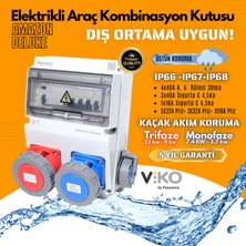 Hgsşarj "amazon Deluxe" Elektrikli Araç Şarj Kutusu Şarj Cihazı Kombinasyon Kutusu 22KW 11KW  7kw 3.7kw Trifaze Monofaze Tesla Blue Adaptöre Uyumlu 5X32A + 3X32A + 1X16A Kaçak Akım Röle "viko/panasonic"