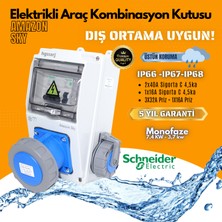 Hgsşarj "amazon Sky" Elektrikli Araç Şarj Kutusu Şarj Cihazı Kombinasyon Kutusu 7.4kw 3.7kw Monofaze Tesla Mavi Adaptör Uyumlu 3X32A + 1X16A "schneider"