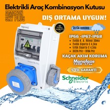 Hgsşarj "amazon Sky Plus" Elektrikli Araç Şarj Kutusu Şarj Cihazı Kombinasyon Kutusu 7.4kw 3.7kw Monofaze Tesla Mavi Adaptör Uyumlu 3X32A + 1X16A Kaçak Akım Röle "schneider"