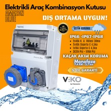 Hgsşarj "amazon Blue" Elektrikli Araç Şarj Kutusu Şarj Cihazı Kombinasyon Kutusu 7.4kw 3.7kw Monofaze Tesla Mavi Adaptöre Uyumlu 3X32A + 1X16A Kaçak Akım Röle "viko/panasonic"