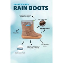 Hopfrög Rain Boots Kahverengi Meşe Suya ve Soğuğa Dayanıklı Barefoot Çocuk Botu