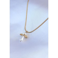 Shopwave 316L Çelik Gold Renk Italyan Zincir Model Piyon Figür Kadın Kolye - TJ-BKO7427