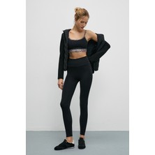 Urban Beat Vyneora Kadın Esnek ve Yumuşak Dokulu Siyah Tayt