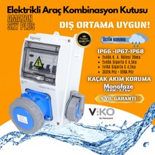 Hgsşarj "amazon Sky Plus" Elektrikli Araç Şarj Kutusu Şarj Cihazı Kombinasyon Kutusu 7.4kw 3.7kw Monofaze Tesla Mavi Adaptör Uyumlu 3X32A + 1X16A Kaçak Akım Röle "viko/panasonic"