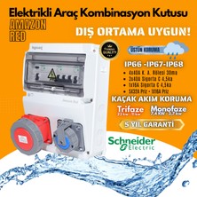 Hgsşarj "amazon Red" Elektrikli Araç Şarj Kutusu Şarj Cihazı Kombinasyon Kutusu 22KW 11KW 3.7kw Trifaze Monofaze Kaçak Akım Röle "schneider"