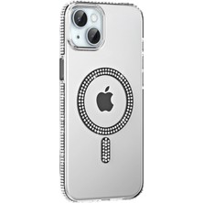 Tiklad CPT83 Apple iPhone 14 Move Taşlı Magsafe Kapak - Siyah TİKLAD-3954