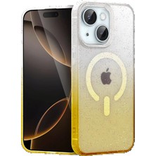 Tiklad CPT83 Apple iPhone 14 Pummel Shiny Magsafe Kapak - Gold TİKLAD-3954