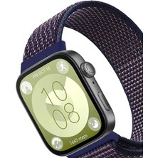 Tiklad CPT83 Huawei Fit 4 Hasırlı Cırtcırtlı Kordon - Mavi-Beyaz TİKLAD-3954