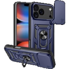 Tiklad CPT83 Apple iPhone 17 Pro Max Pars Lens Yüzüklü Silikon - Lacivert TİKLAD-3954