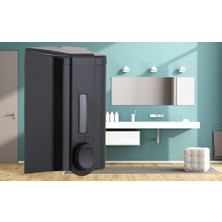 Şeker Portakalım Vialli S4B Hazneli Sıvı Sabun Bulaşık Deterjan Şampuan Duş Jeli Dezenfektan Dispenseri 1000 ml Siyah